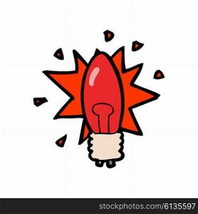 cartoon red light bulb