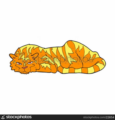 cartoon resting tiger