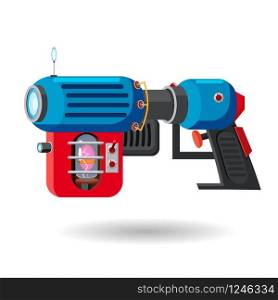 Cartoon retro space blaster, ray gun, laser weapon. Vector illustration. Cartoon retro space blaster, ray gun, laser weapon. Vector illustration. Cartoon style