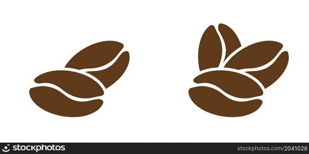Cartoon roasted coffee beans logo or pictogram. Bean template background banner. Bean icon or sign.