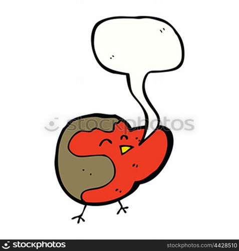 cartoon robin with speech bubble