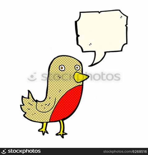 cartoon robin with speech bubble