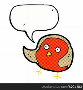 cartoon robin with speech bubble