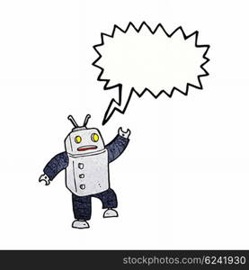 cartoon robot with speech bubble