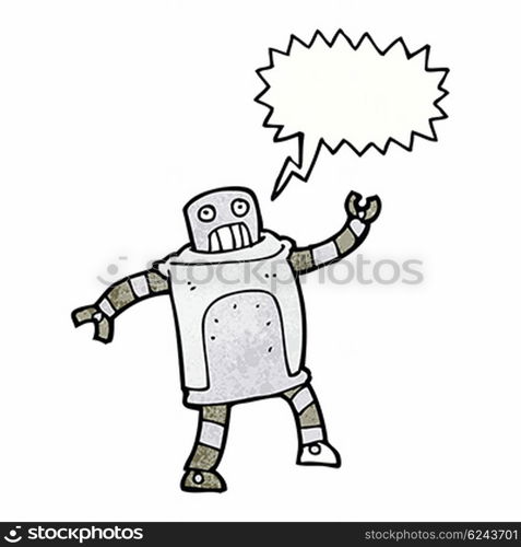 cartoon robot with speech bubble