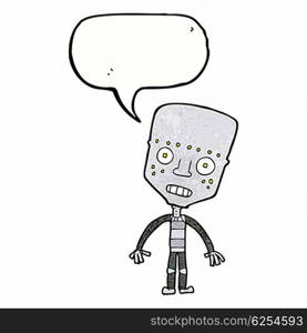 cartoon robot with speech bubble