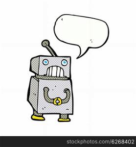 cartoon robot with speech bubble