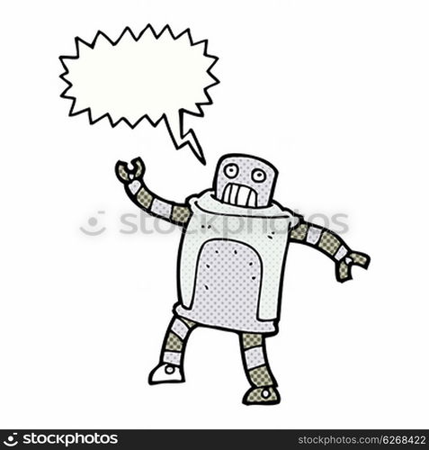 cartoon robot with speech bubble