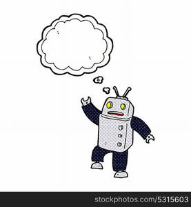 cartoon robot with thought bubble