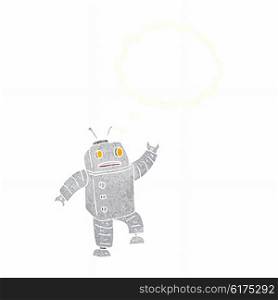 cartoon robot with thought bubble