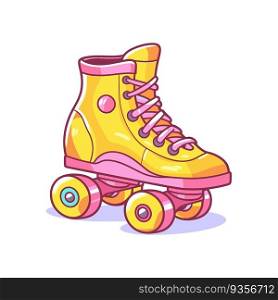 Cartoon roller skates isolated on a white background. Vector illustration.
