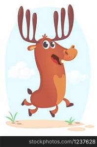 Cartoon running deer illustration