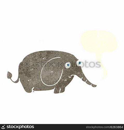 cartoon sad little elephant with speech bubble