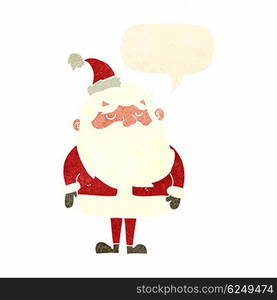 cartoon santa claus with speech bubble