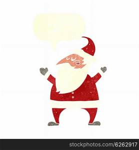 cartoon santa claus with speech bubble