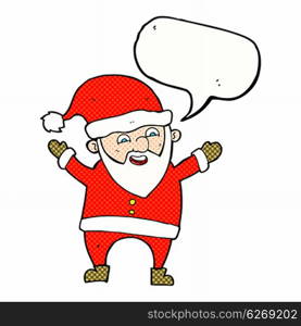 cartoon santa claus with speech bubble