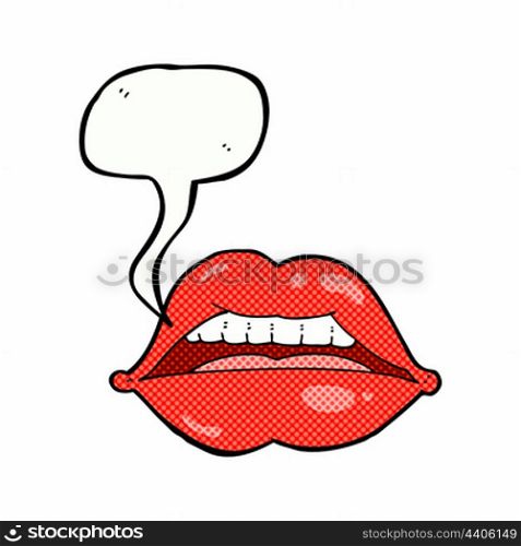 cartoon sexy lips symbol with speech bubble