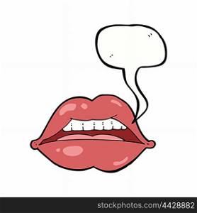 cartoon sexy lips symbol with speech bubble