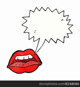 cartoon sexy lips symbol with speech bubble