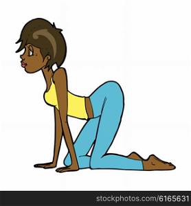 cartoon sexy woman on all fours
