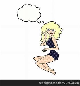 cartoon sexy woman with thought bubble