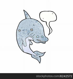 cartoon shark with speech bubble