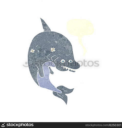 cartoon shark with speech bubble