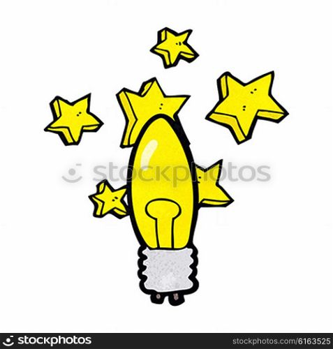 cartoon shining light bulb