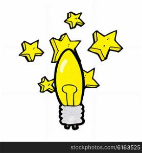 cartoon shining light bulb