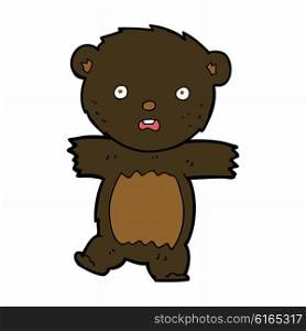 cartoon shocked black bear cub