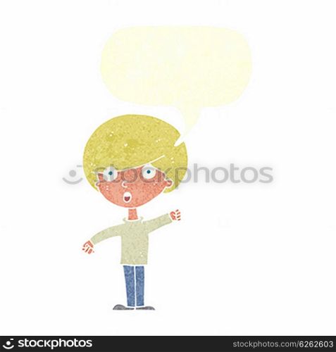 cartoon shocked boy with speech bubble
