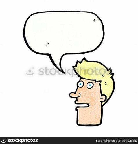 cartoon shocked male face with speech bubble
