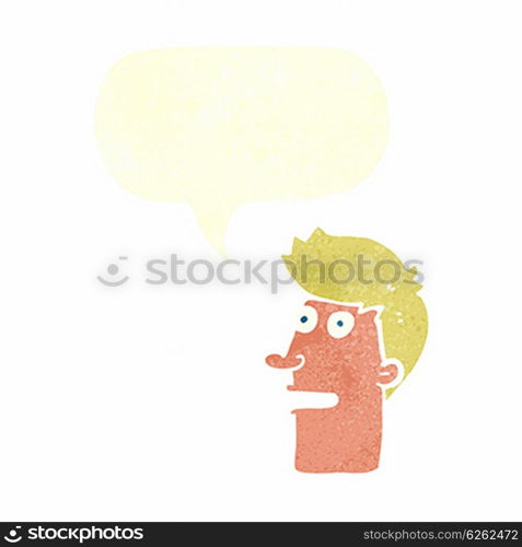 cartoon shocked male face with speech bubble