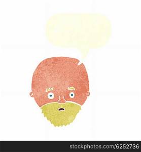 cartoon shocked man with beard with speech bubble
