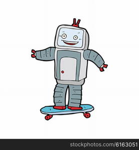 cartoon skateboarding robot