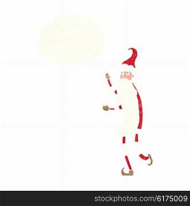 cartoon skinny santa with thought bubble