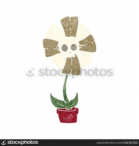 cartoon skull flower
