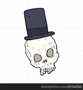 cartoon skull wearing top hat