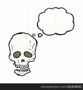 cartoon skull with thought bubble