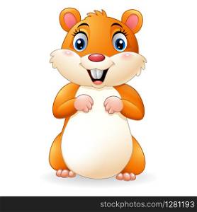 Cartoon smiling hamster