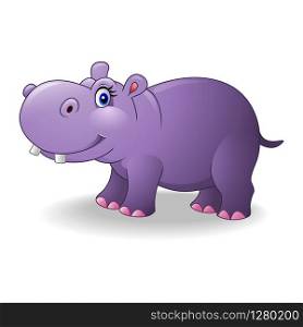 Cartoon smiling hippo