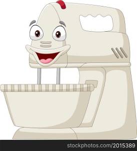Cartoon smiling mixer flour machine character