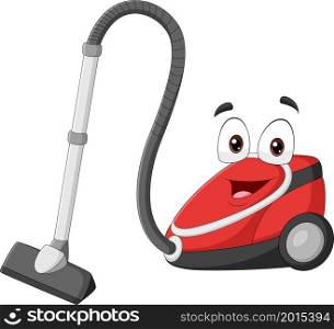 Cartoon smiling vacuum cleaner character