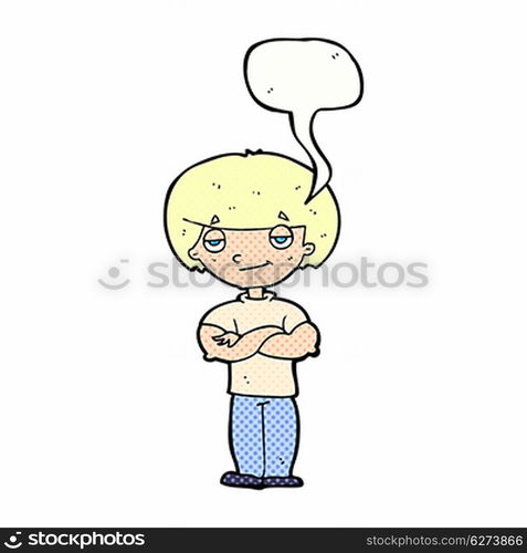 cartoon smug looking man with speech bubble