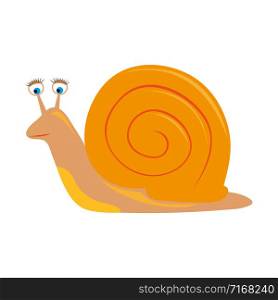 cartoon snail on white background vector illustration. cartoon snail on white background
