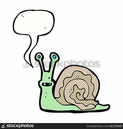 cartoon snail with speech bubble