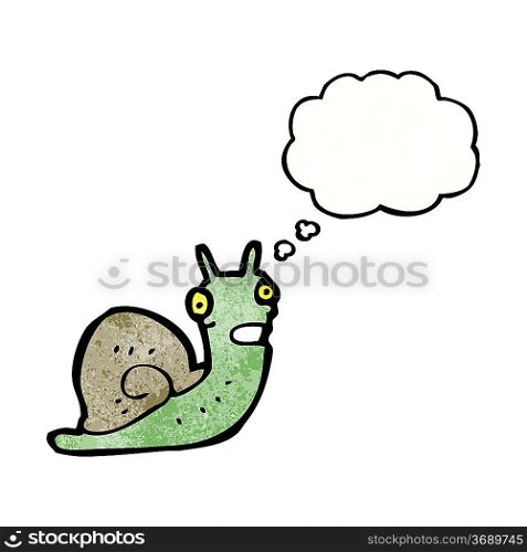 cartoon snail with thought balloon