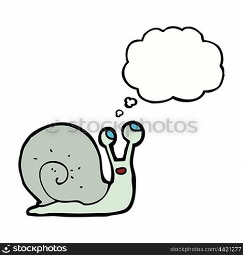 cartoon snail with thought bubble