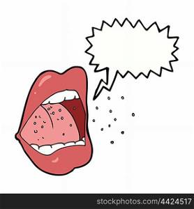 cartoon sneezing mouth with speech bubble
