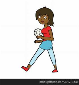 cartoon soccer girl